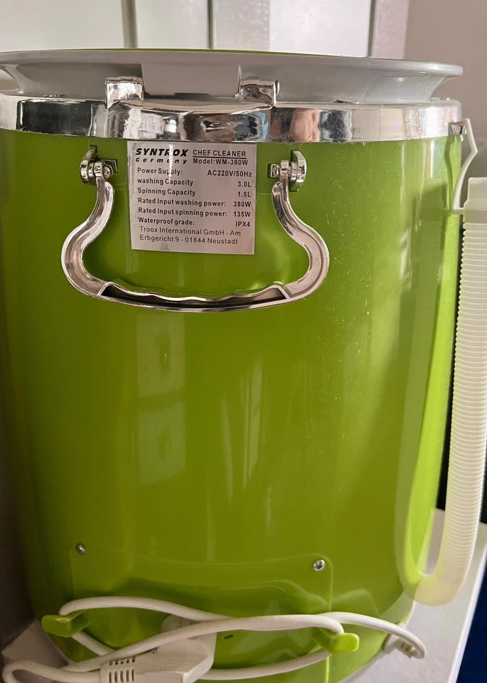 3,0 Kg MINI WASCHMASCHINE CAMPINGWASCHMASCHINE SCHLEUDER und TIMER GRÜN SYNTROX - Bild 2 von 4