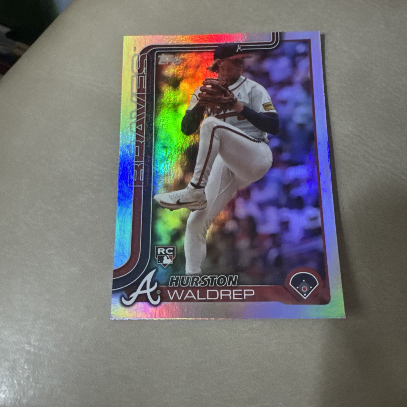 2025 Topps Series 1 Rainbow Foil Hurston Waldrep Rookie Atlanta Braves #253