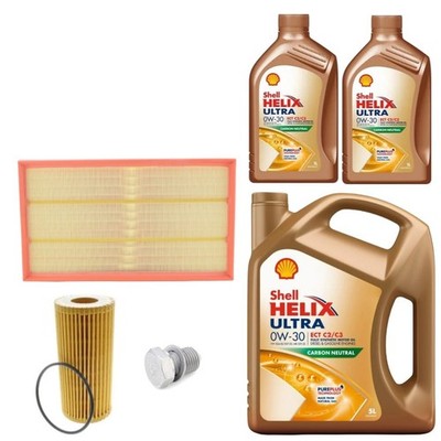 SERVICE KIT 7L 0W30 SHELL OIL & AIR OIL FILTERS FOR AUDI RS3 2.5 SPORT 2015-20