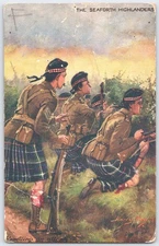 Vintage Seaforth Highlanders WWI Military Postcard by Tuck's