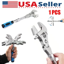 180⁰ Rotating Head Adjustable Ratchet Wrench Retractable Wrench Repair Tool US