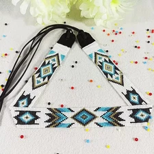 Beaded Hat Band Native American Style Southwestern Cowboy Rode Handmade hatband