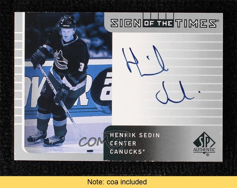 2001-02 SP Authentic Sign of the Times Henrik Sedin #HS Auto HOF n1u