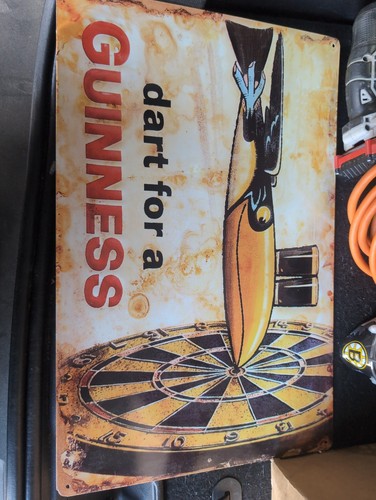 Guinness Beer Darts 17.5"x11" Metal Tin Sign Retro Vintage Style Garage Man Cave