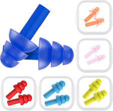 6 Pairs Reusable Silicone Ear Plugs Assorted Colors Water Use Travel Comfort Set