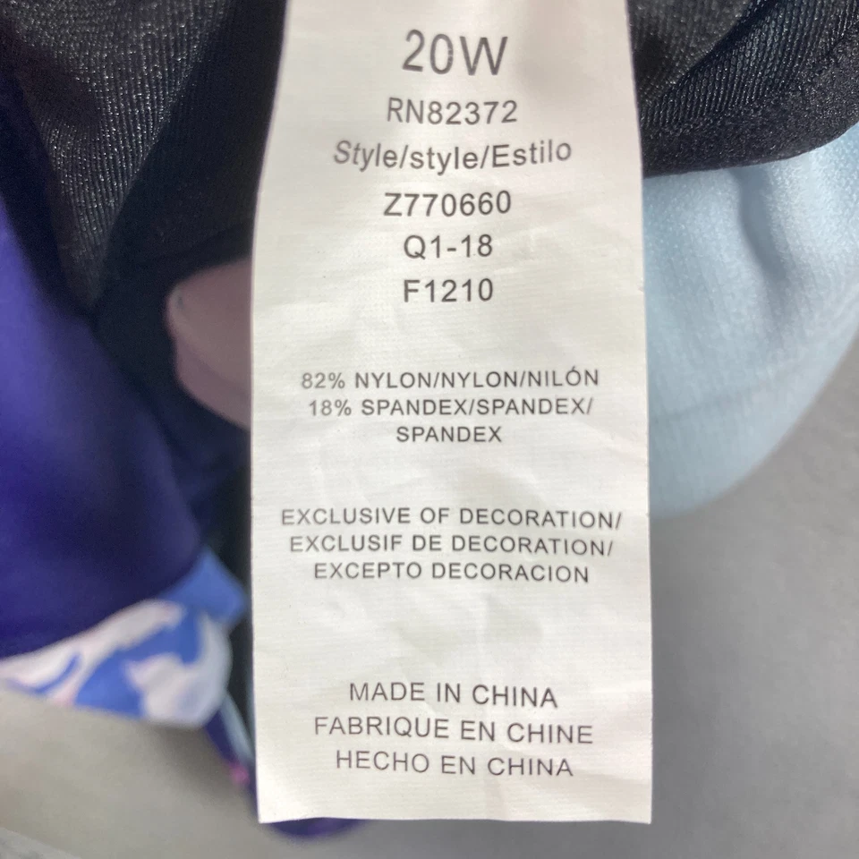 Top de natación Island Escape Woman Plus 20W púrpura floral con capas acolchado con aros NUEVO Foto 4 de 4