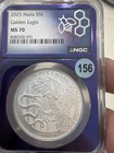 2025 Malta S 5e Golden Eagle 1oz Silver NGC Ms70 Purple Core Beautiful Coin
