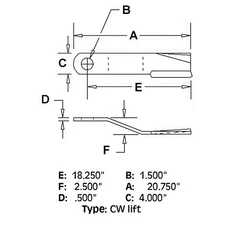 CW Lift Rotary Cutter Blade Fits BUSH HOG Replaces 80A84325