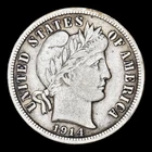 1914 USA. Barber Dime. Philadelphia Mint. Silver. KM-113.