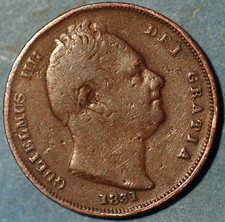 1831 Great Britain Farthing William IV KM# 705