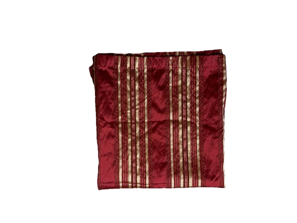 Waverly织物浴帘红色金色条纹人造缎面丝绸豪华浴室 — 第 3/4 张图片