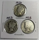 1926 1927 1928 Set of 3 Mercury Dimes 90% Silver in Flip ***AWESOME**