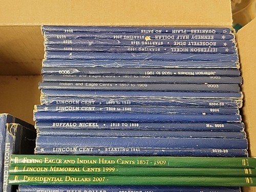 HUGE LOT 55 WHITMAN BLUE COIN FOLDERS ALBUMS USED QUARTERS DOLLARS DIMES NICKELS - Picture 7 of 7