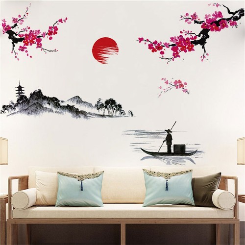 For Home Bedroom Decoration Home Wall Stickers Art Decals PVC Plum Flower - Picture 6 of 8