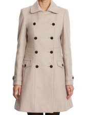 Ex Dunnes Smart Double Breasted Lined Button Through Coat. Rrp: £60. Sizes 8-20