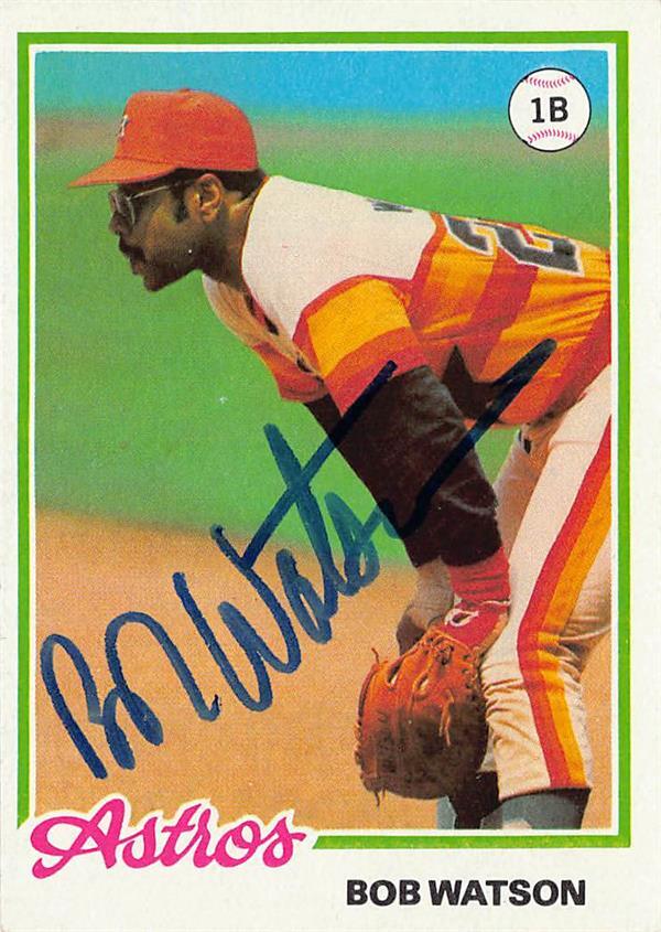 Bob Watson signed Baseball Card (Houston Astros 67) 1978 Topps Burger King #12