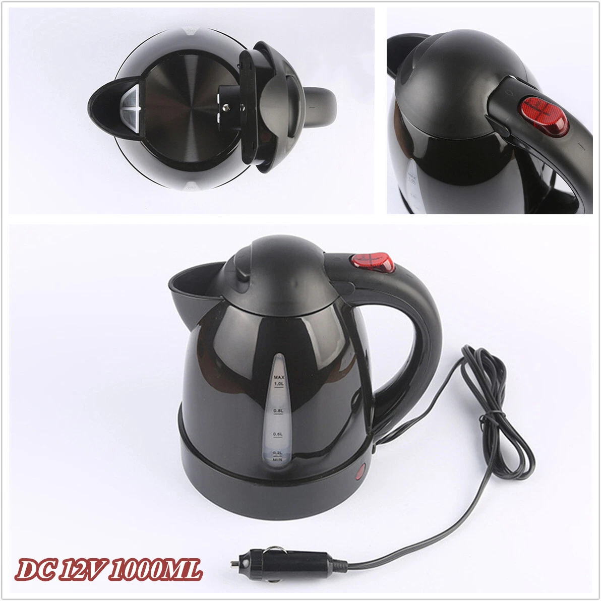 Car Camping Motorhome Travel Cigarette Lighter 12V Electric Kettle Heated  Water | eBay