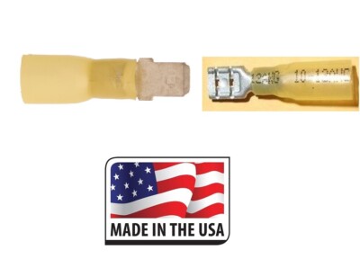 25 Sets Yellow 10-12 AWG 3M Heat Shrink Male & Fem Quick Connect .250'' (NFI)