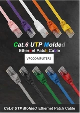 Cat6 UTP 1Gbs Ethernet patch 10ft 15ft 40ft 45ft 50ft 60ft 75ft Lot of 1, 5,10