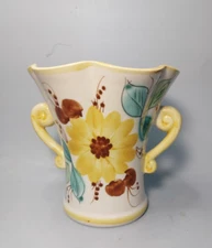 Hand painted Vintage Floral Ceramic Flower Vase Made in Portugal for FTD