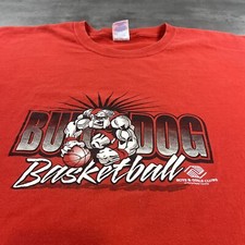Georgia Bulldogs Shirt 2XL XL Red Basketball Mascot Logo Caricature Hoop Cartoon