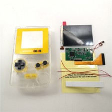 Clear White Shell w/IPS Full Size Screen Colorful Backlight LCD Mod Kit For GBC