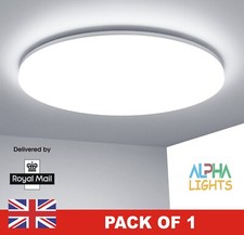 Image of 24W Waterproof Bathroom Ceiling Light, 6000K LED Flush Mount Indoor Light