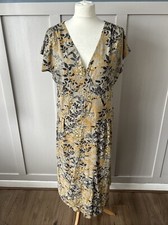Trespass Women’s Dress Size Medium UK12 Grey Floral V Neck Cotton Short Sleeve
