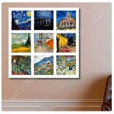 Collage #4 Starry Night Cafe by Vincent Van Gogh | Ready to Hang Canvas | Wall