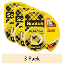 3 pack Double Sided Tape, 0.5 in. x 400 in., 1 Dispensers