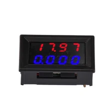 DC 500V 10A Voltmeter Ammeter Blue Red LED Dual Digital Volt Amp Meter Gauge