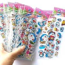 Random 3 Sheets- Doraemon Glittery Puffy 3D Stickers - US Seller