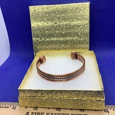 Copper Magnetic Bracelet Arthritis Pain Therapy Cuff Bangle Silver Line  Twist