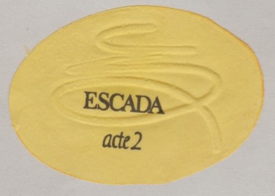 Werbetuch - Advertising Card - Acte 2 de Escada 