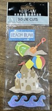 Brand New Beach Vacation Stickers Keepsake Essentials 3-D Die Cuts 6 Stickers