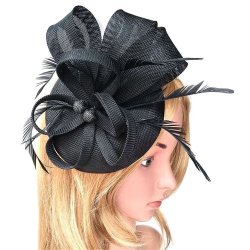 TeaParty Headwear Cocktail Party Feather Hat Female Flower Fascinator Hairpin - Picture 10 of 10