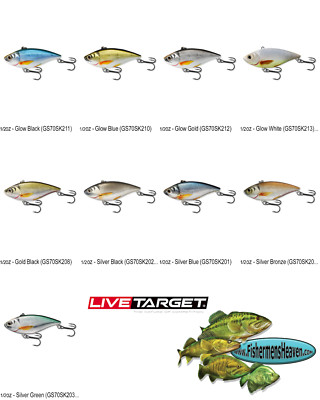 Live Target Golden Shiner Rattle Trap Crankbait (GS70SK) 1/2oz Any 9 Colors