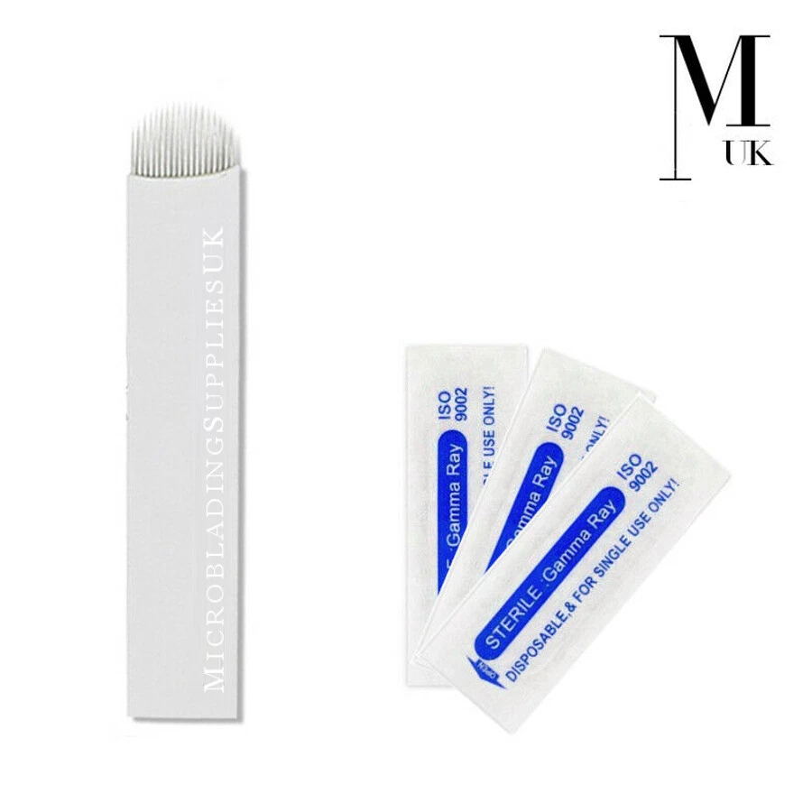 MICROBLADEUK Microblades MICROBLADING Needles Blades Curved Stroke Sterile - Flexible U - UK