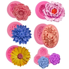 6 Pack Flower Resin Molds for Candle Making Sculpture Mold DIY Crafts Arts