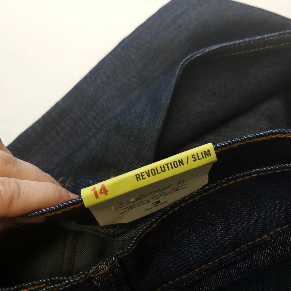 NWT tommy hilfiger boys jeans Sz 14 revolution/slim straight Leg dark wash - Image 3 of 4