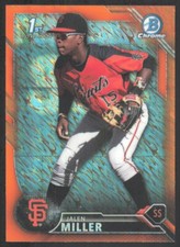 2016 Bowman Chrome Prospects Orange Shimmer 1st Jalen Miller #BCP206