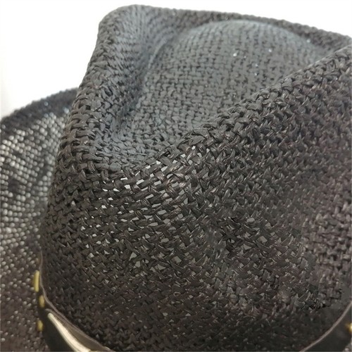 Sombrero de Vaquero de Paja para Mujer Hombre, Retro Ala Ancha Sombrero de Vaquera Occidental con Banda - Imagen 23 de 28