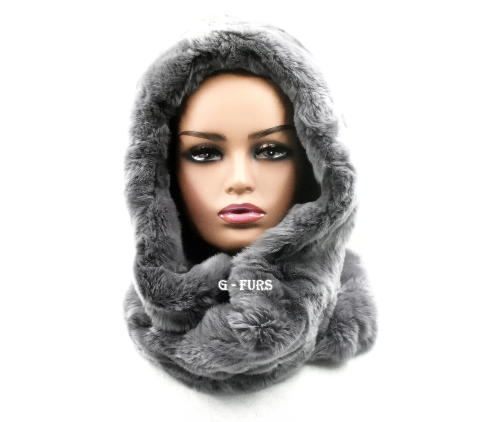 Luxurious Scarf with Hood - Super Warm and Super Soft in Gray