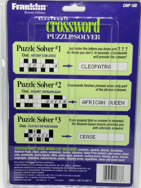 Franklin Merriam Webster Cwp-100 Crossword Puzzle Solver - Works for sale online | eBay Franklin Merriam Webster Cwp-100 Crossword Puzzle Solver - Works for sale online | eBay