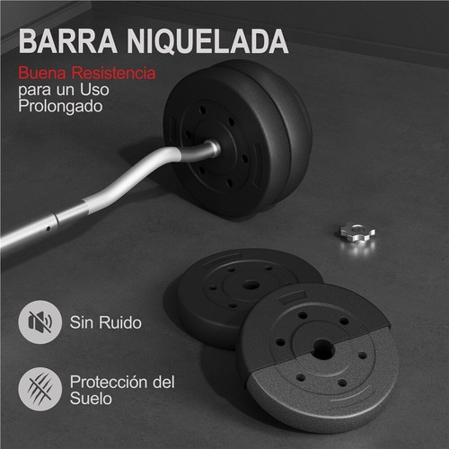 Mancuerna con Barra Curl Z 120cm Barra de Pesas Musculacion con Disco de 2,5/5kg - Imagen 8 de 24