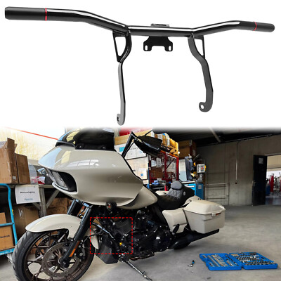 Front Engine Guard Highway Peg Crash Bar For Harley Road Glide FLTRU 2014-2023