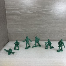 Lot of 6 Vintage Green Army Men Hong Kong 1.75  - 2.25  Tall
