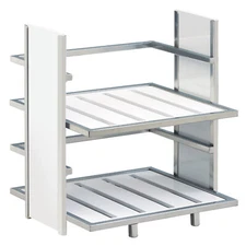 Cal-Mil 1278-15 Eco Modern White Two Tier Merchandiser - 14" x 11 1/2" x 15"