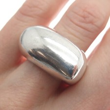 925 Sterling Silver Vintage Smooth Domed Ring Size 7.25