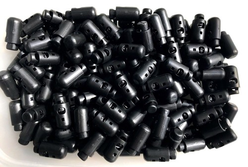 Toggles Black Cylindrical Barrel Shaped Spring Loaded Cord Lock End Toggle Q147B - Picture 3 of 24
